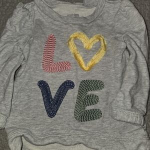 Simple Gray Kids Shirt with Colorful Love Graphic 12 mths